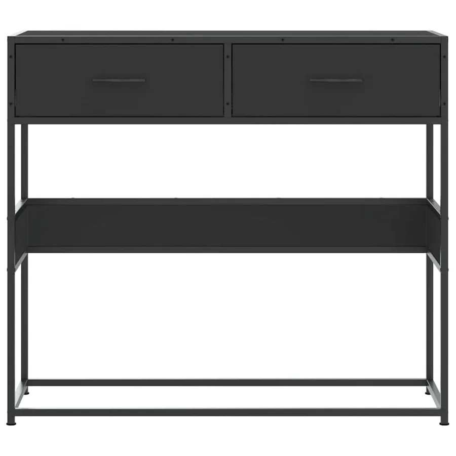 Table console noir 90x35x80 cm bois d'ingénierie - 4