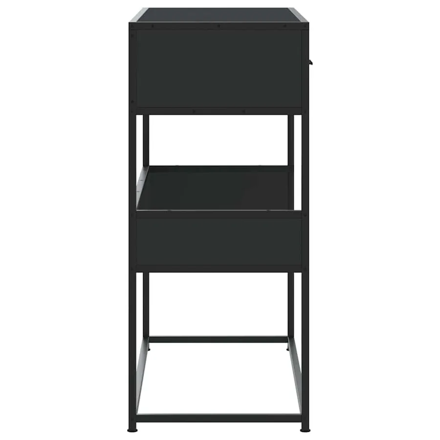 Table console noir 90x35x80 cm bois d'ingénierie - 5