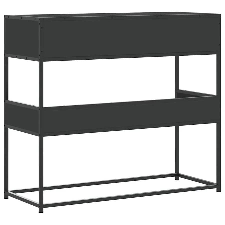 Table console noir 90x35x80 cm bois d'ingénierie - 6