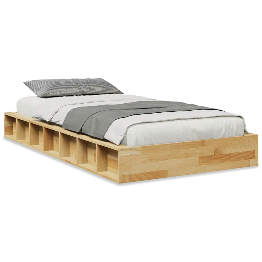 Cadre de lit sans matelas 90x190 cm bois massif de chêne - 2
