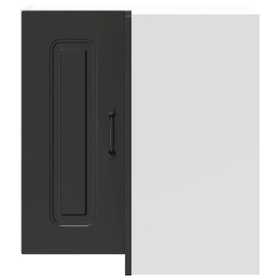 Armoire murale d'angle de cuisine Kalmar noir bois d'ingénierie - 4