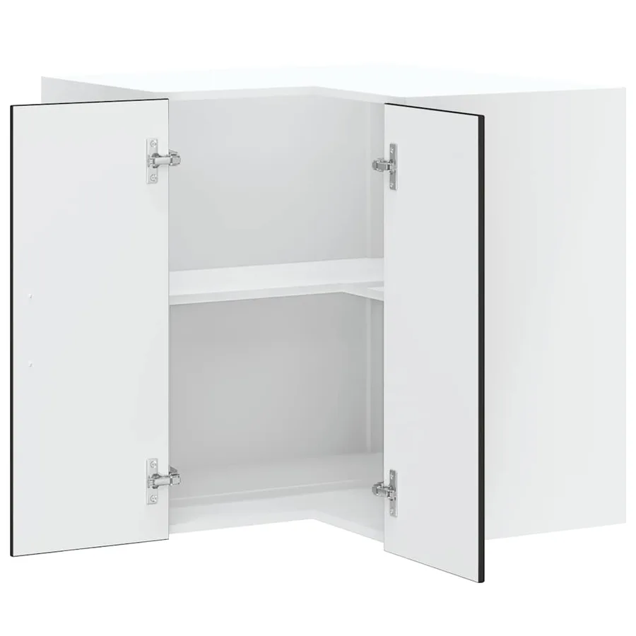 Armoire murale d'angle de cuisine Kalmar noir bois d'ingénierie - 5