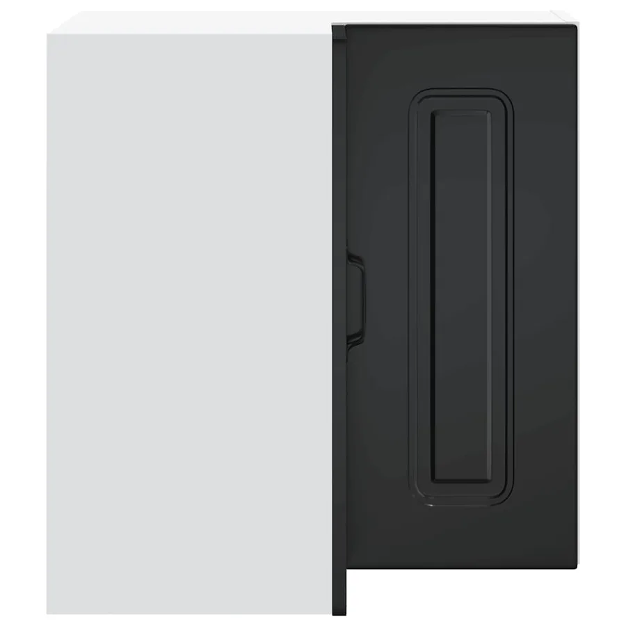 Armoire murale d'angle de cuisine Kalmar noir bois d'ingénierie - 6