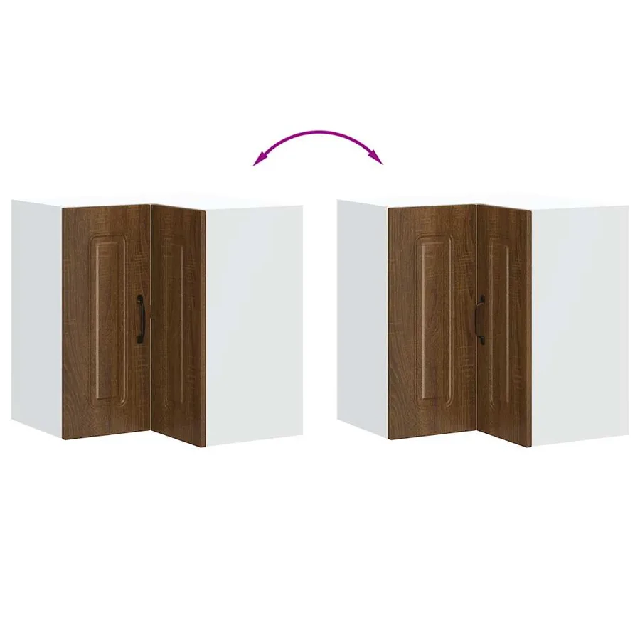 Armoire murale d'angle de cuisine Kalmar chêne marron - 8