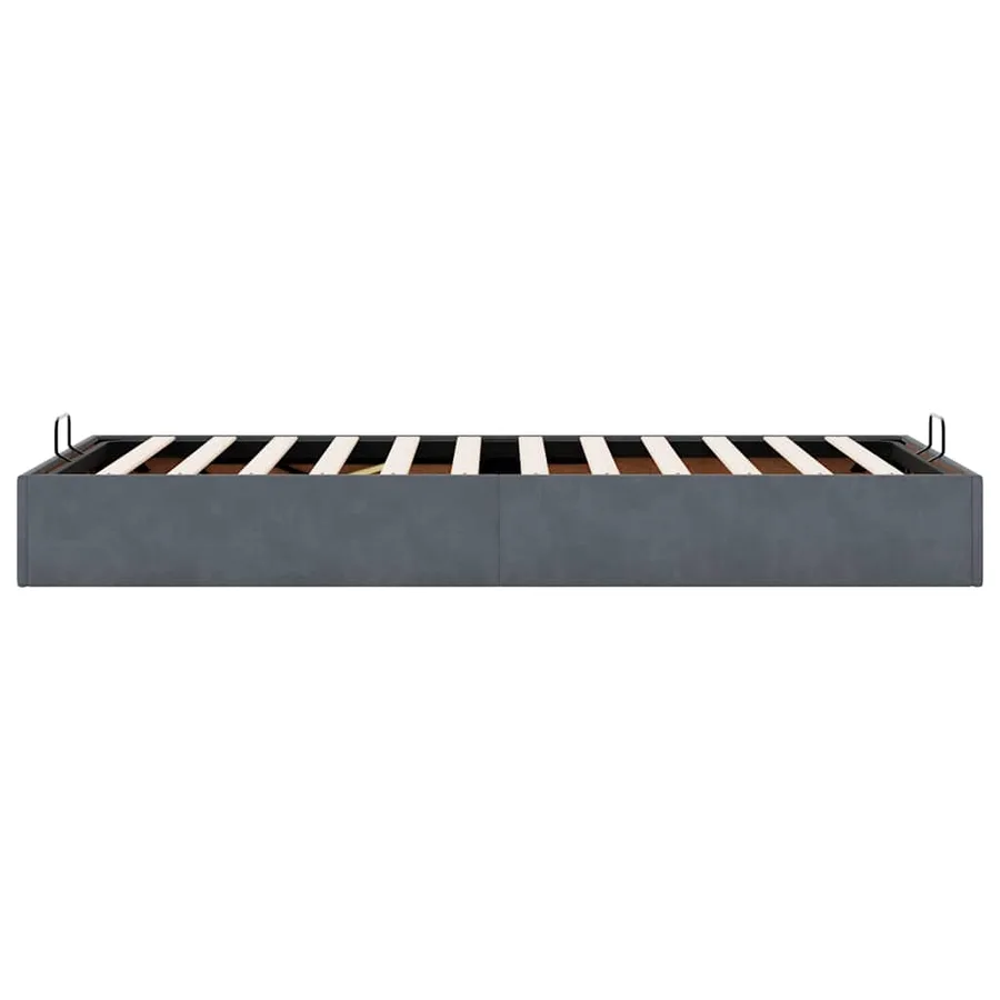 Cadre de lit ottoman sans matelas gris foncé 100x200 cm velours - 8