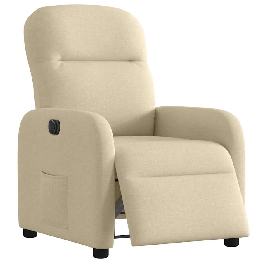 Fauteuil inclinable électrique Crème Tissu - 3