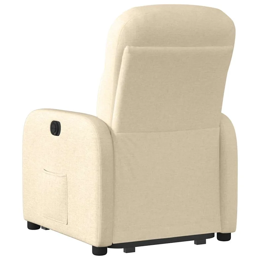 Fauteuil inclinable électrique crème tissu - 7