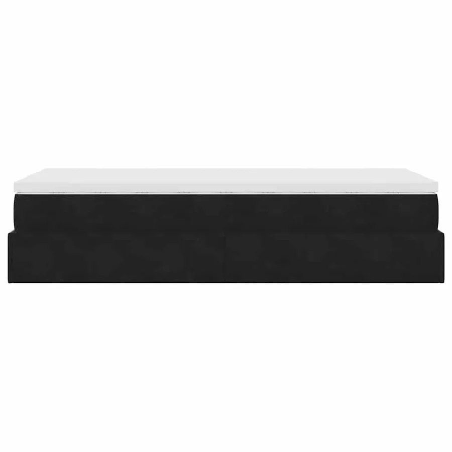 Cadre de lit ottoman avec matelas noir 90x200 cm velours - 9