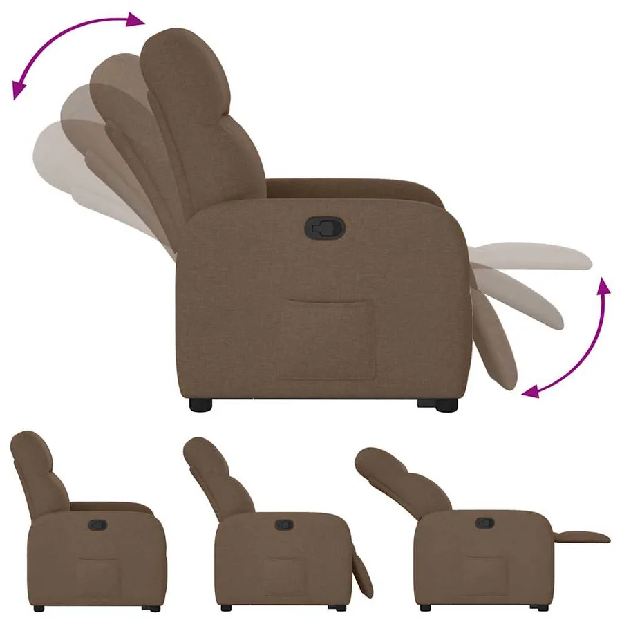 Fauteuil inclinable Marron Tissu - 8