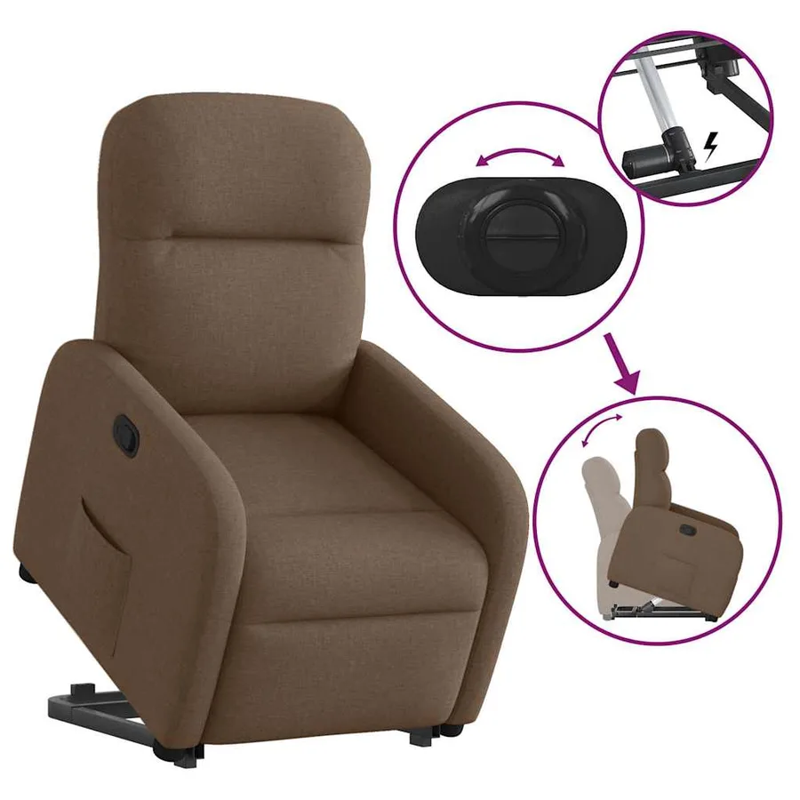 Fauteuil inclinable Marron Tissu - 9