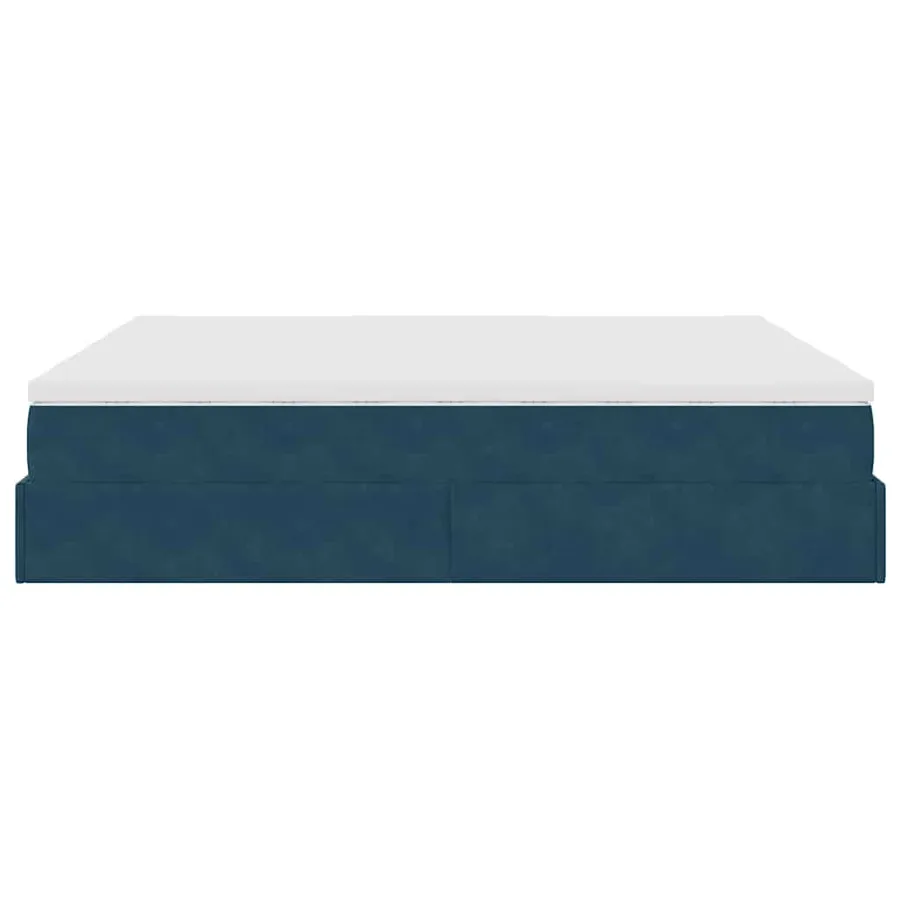 Cadre de lit ottoman avec matelas bleu foncé 180x200 cm velours - 8