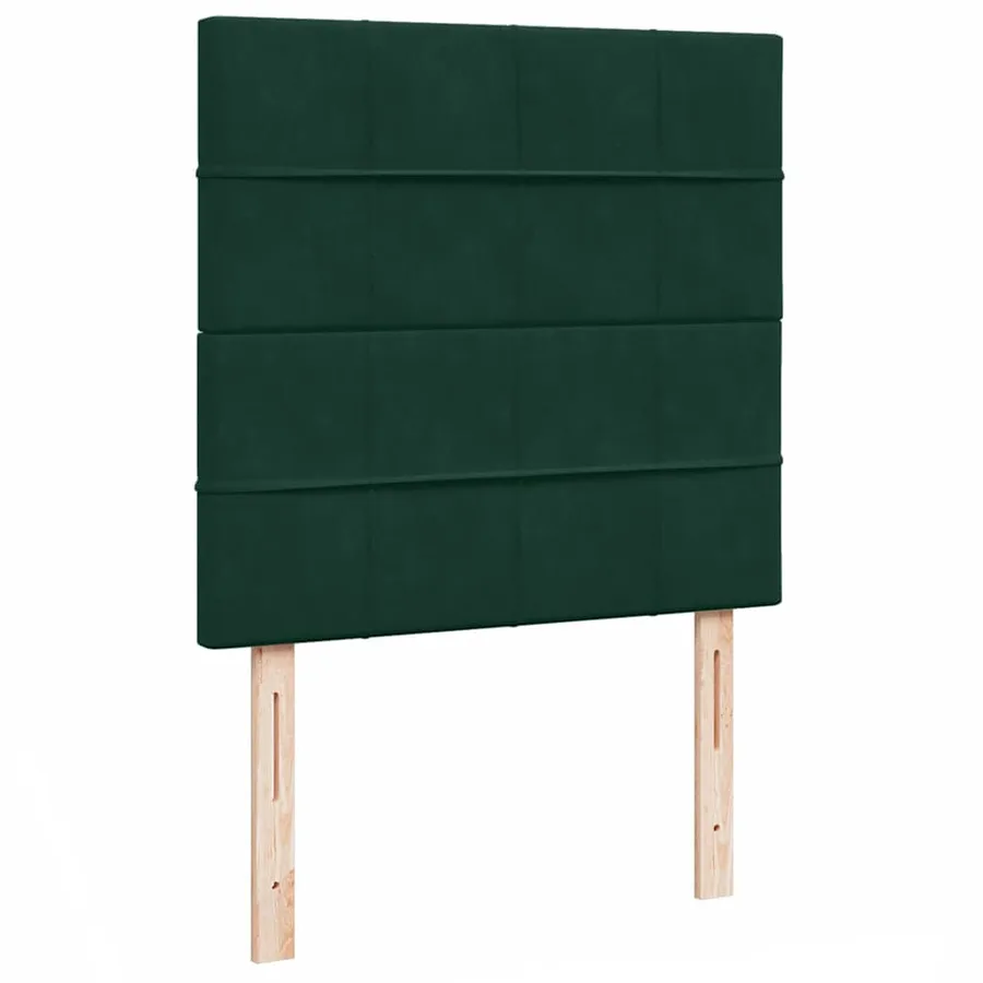 Cadre de lit ottoman avec matelas vert foncé 100x200 cm velours - 12