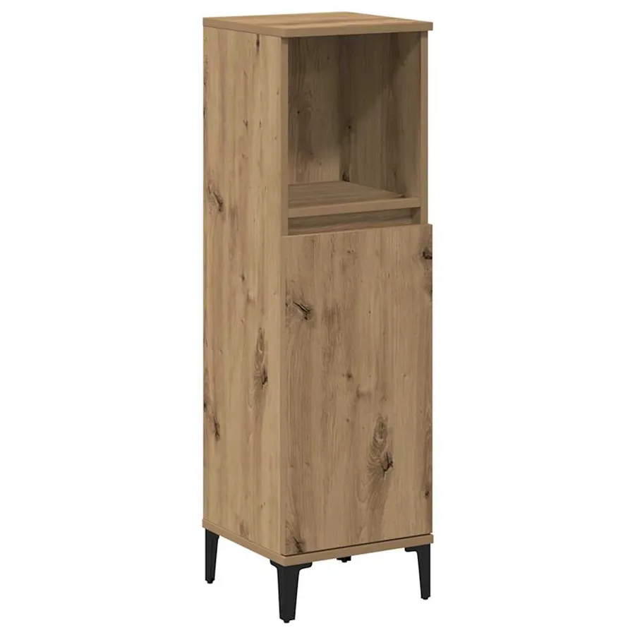 Armoire de salle de bain chêne artisanal 30x30x100 cm - 2