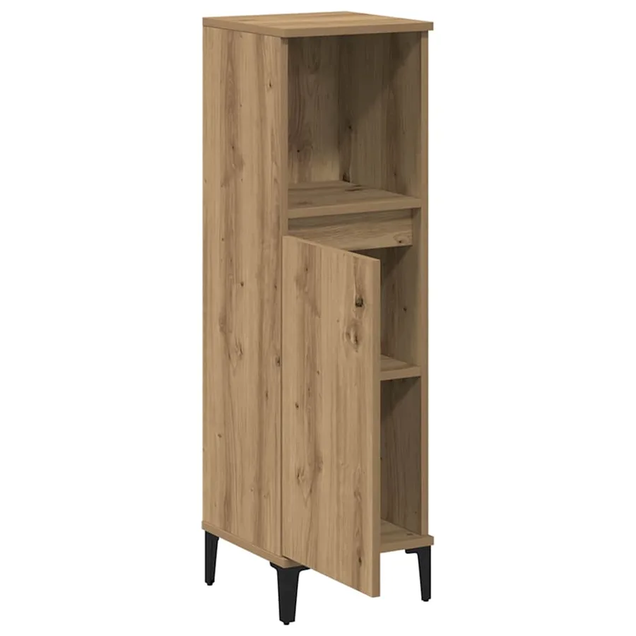Armoire de salle de bain chêne artisanal 30x30x100 cm - 4