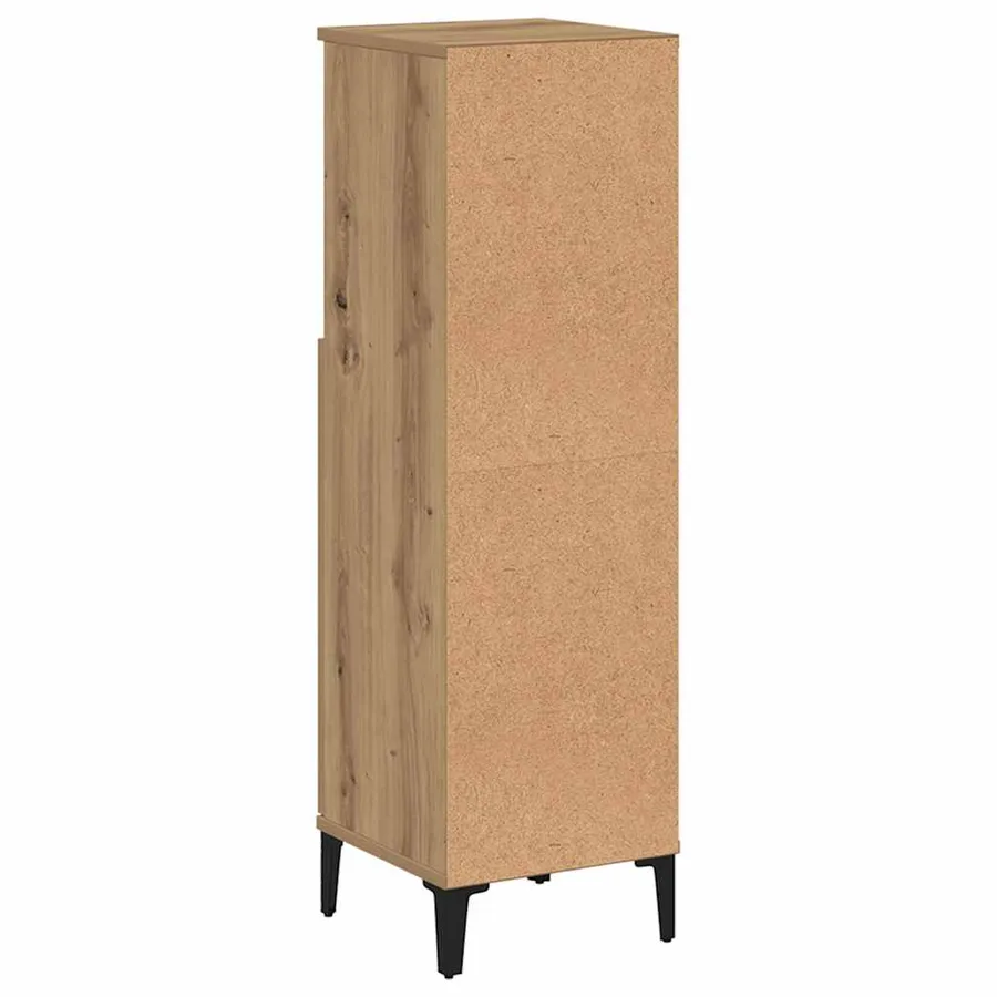 Armoire de salle de bain chêne artisanal 30x30x100 cm - 7