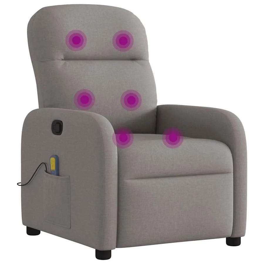 Fauteuil de massage inclinable Taupe Tissu - 6