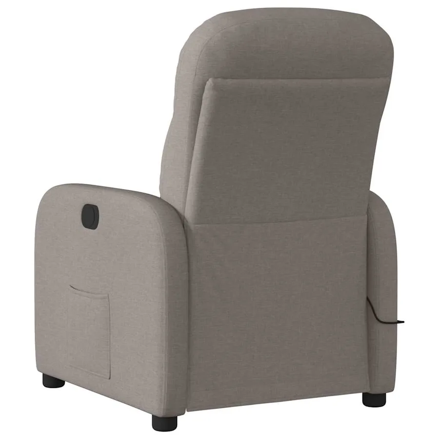 Fauteuil de massage inclinable électrique Taupe Tissu - 7