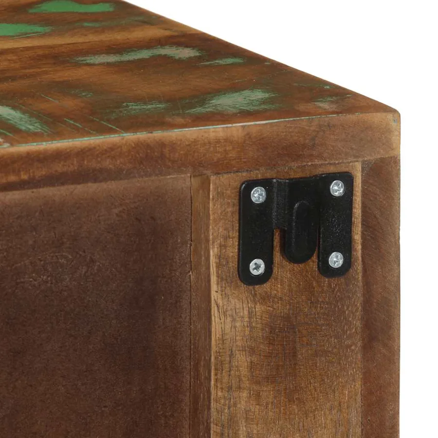 Table de chevet murale bois massif de récupération - 10