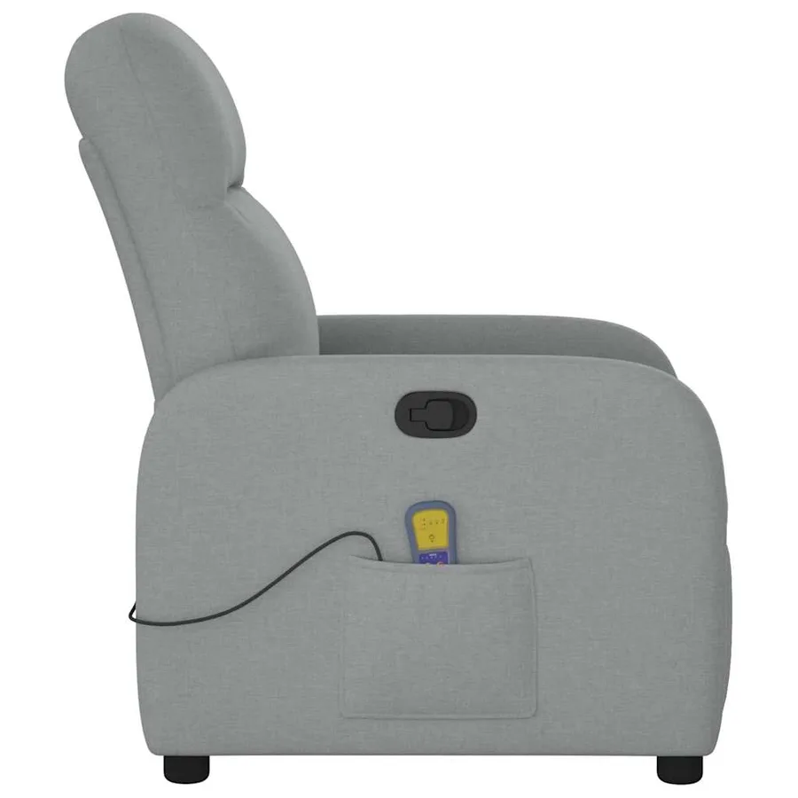 Fauteuil de massage inclinable Gris clair Tissu - 4