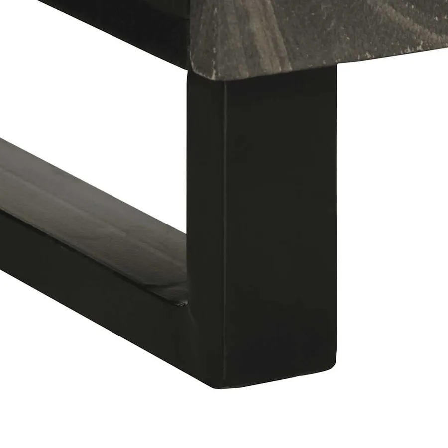 Buffet noir 40x33x75 cm bois massif de manguier - 7