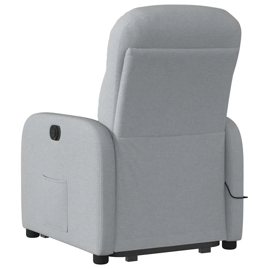 Fauteuil inclinable de massage électrique Gris clair Tissu - 6