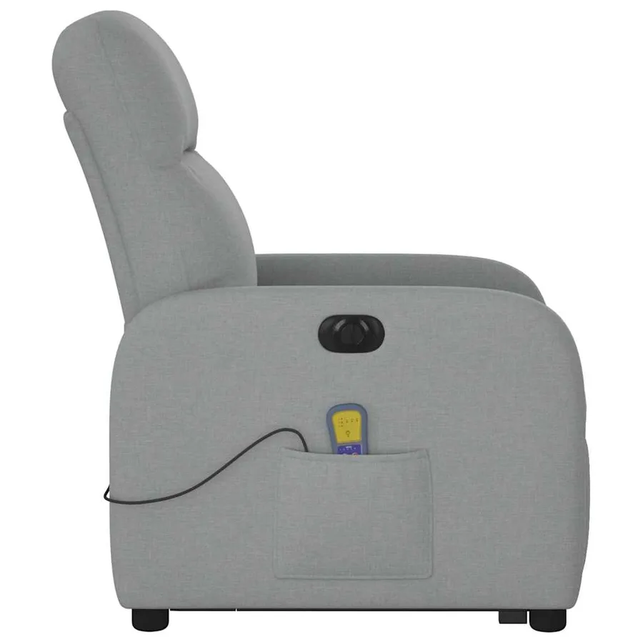 Fauteuil inclinable de massage électrique Gris clair Tissu - 7