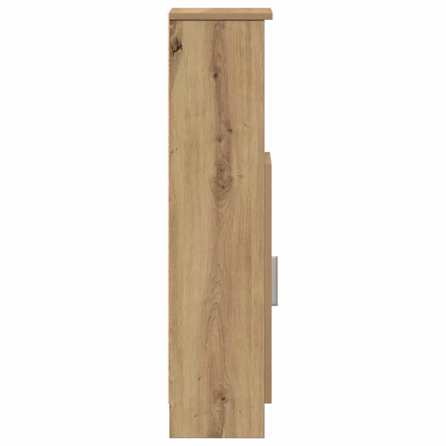Meuble de salle de bain avec porte-rouleau chêne artisanal - 6