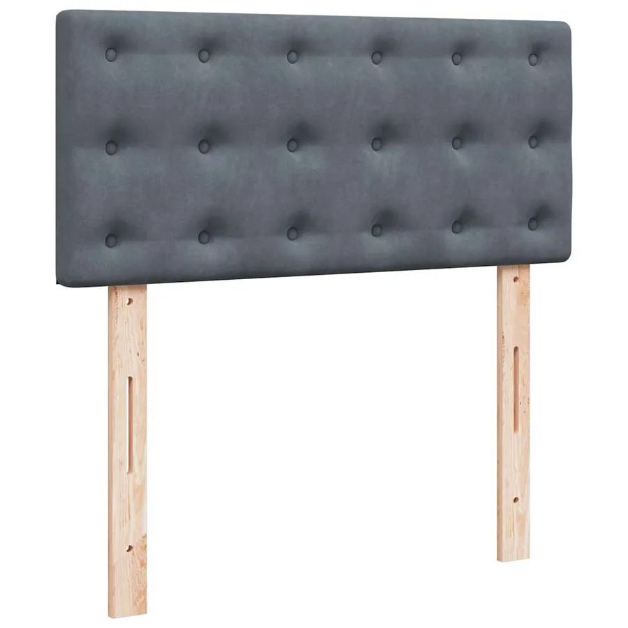Cadre de lit ottoman avec matelas gris foncé 90x190 cm velours - 9
