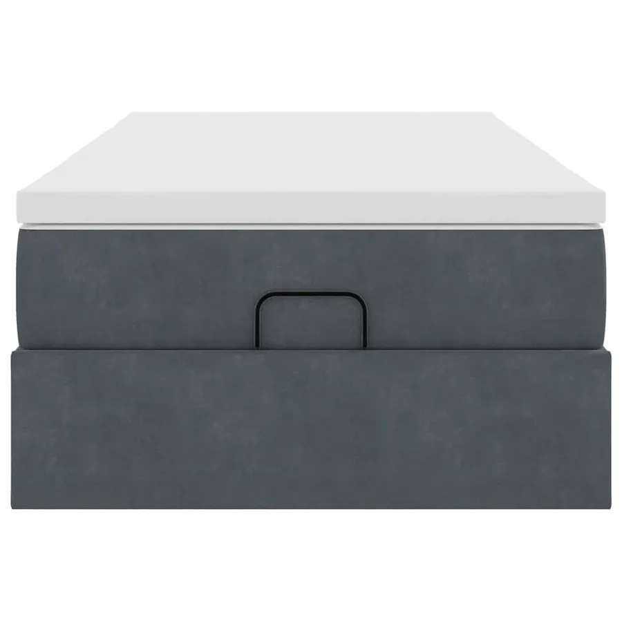 Cadre de lit ottoman avec matelas gris foncé 90x190 cm velours - 7