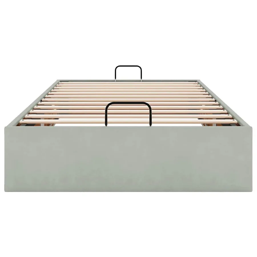 Cadre de lit ottoman sans matelas gris clair 90x190 cm velours - 7