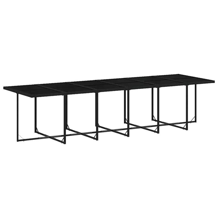 Ensemble à manger de jardin 17 pcs coussins noir résine tressée - 4