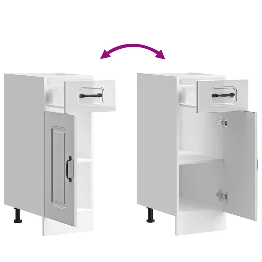 Armoire de cuisine Kalmar blanc brillant bois ingénierie - 8