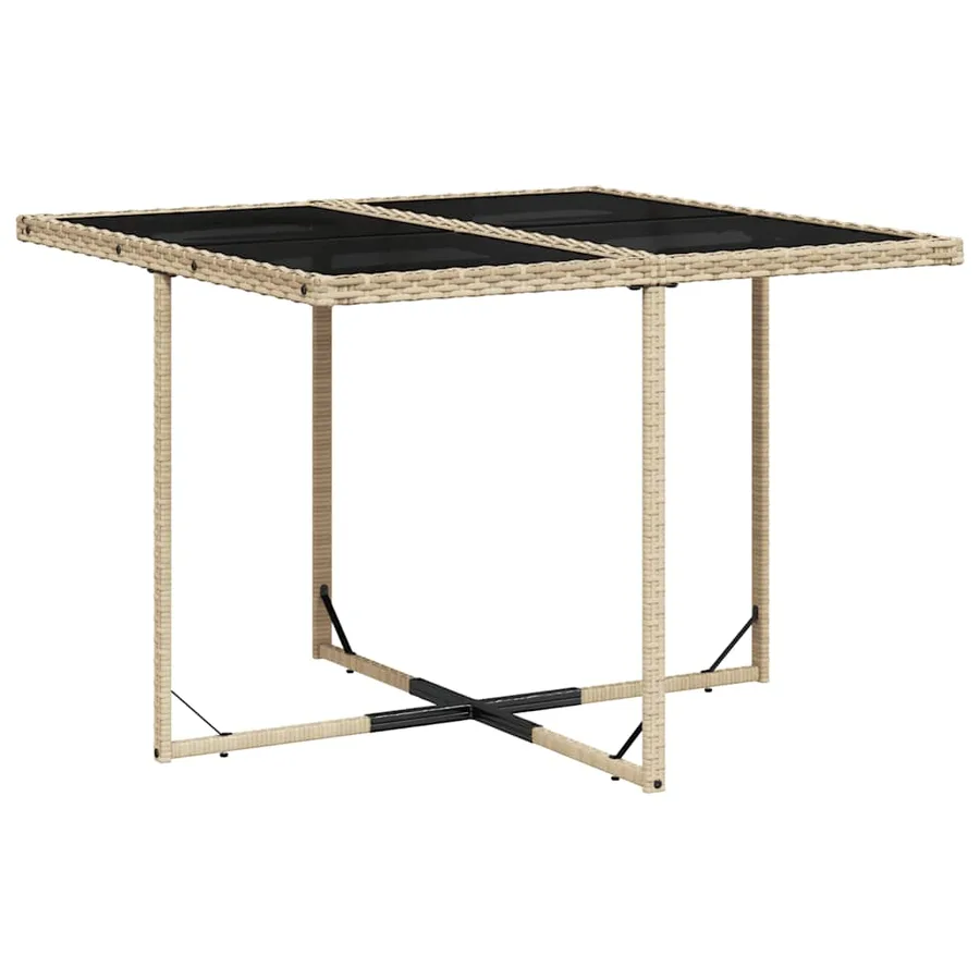 Ensemble à manger de jardin avec coussins 5pcs Beige poly rotin - 4