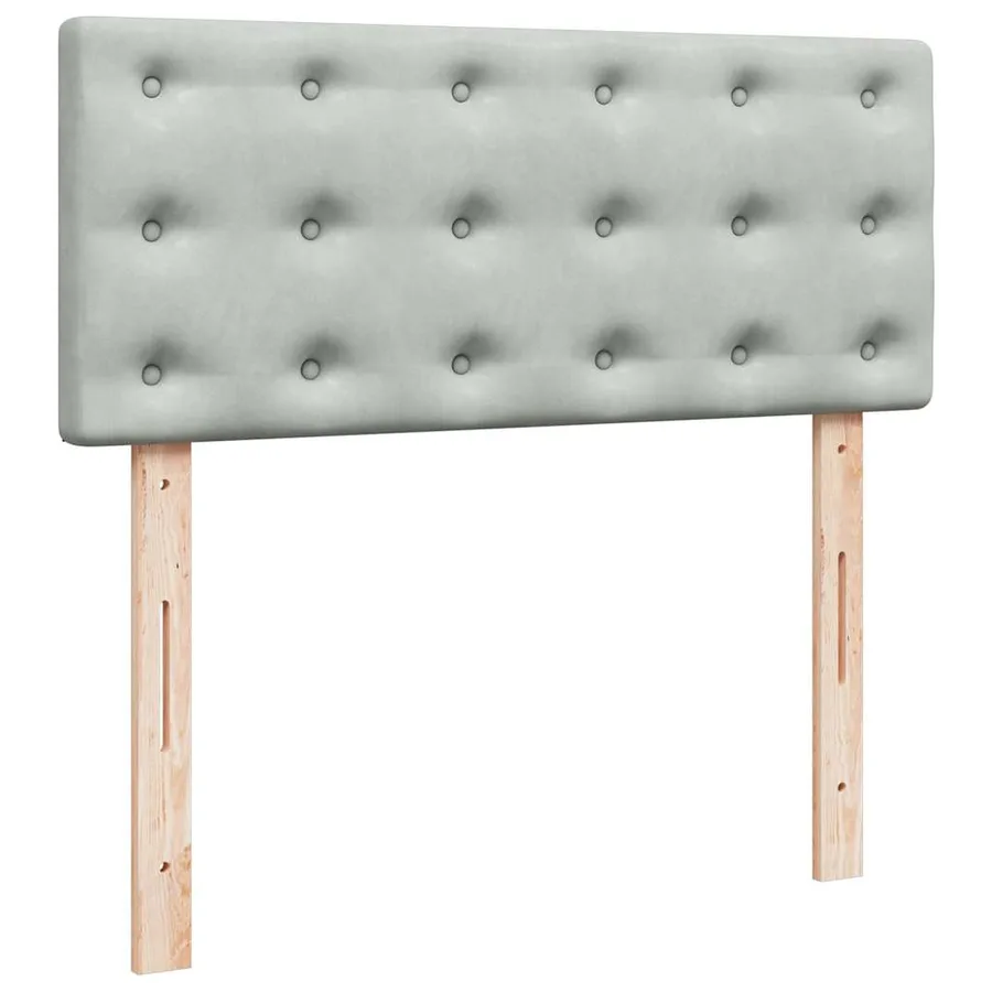 Cadre de lit ottoman et matelas gris clair 120x200 cm velours - 9