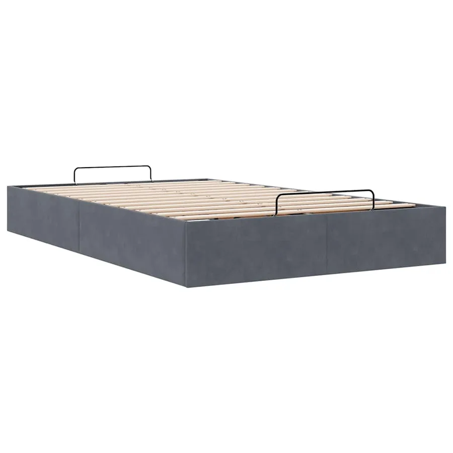 Cadre de lit ottoman sans matelas gris foncé 120x190 cm velours - 6