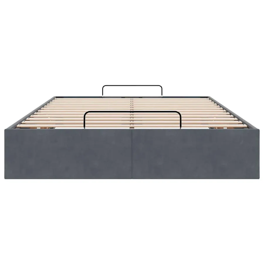 Cadre de lit ottoman sans matelas gris foncé 120x190 cm velours - 7