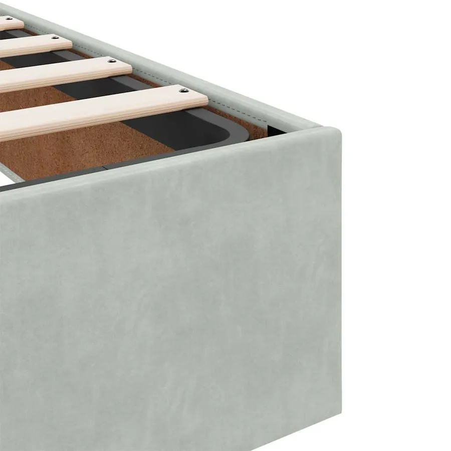 Cadre de lit ottoman et matelas gris clair 120x200 cm velours - 11