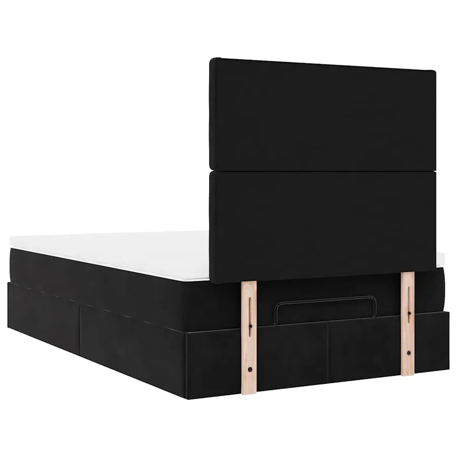 Cadre de lit ottoman avec matelas noir 120x190 cm velours - 10