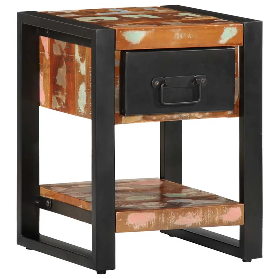 Tables de chevet 2 pcs multicolore bois massif de manguier brut - 4