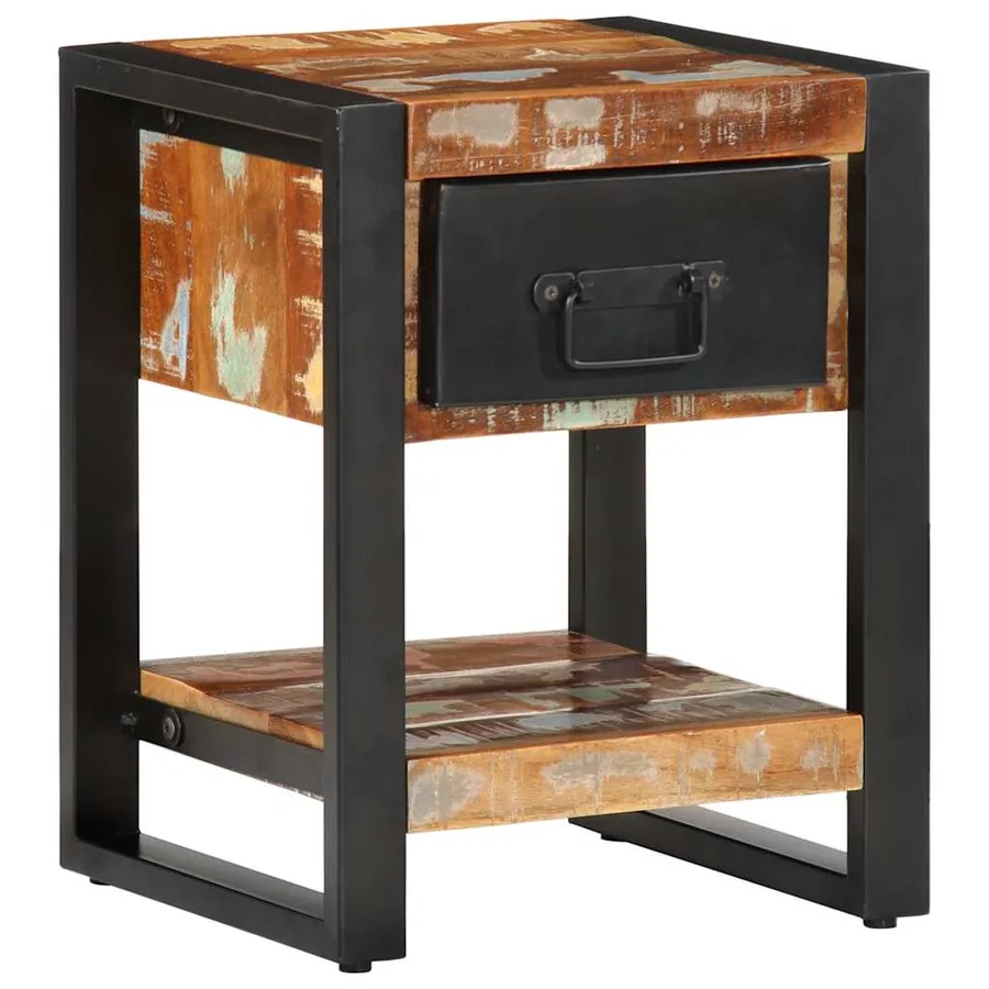 Tables de chevet 2 pcs multicolore bois massif de manguier brut - 5