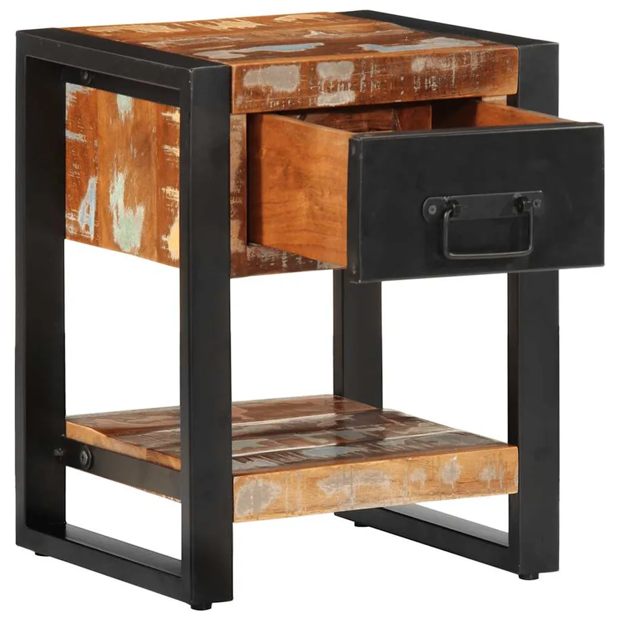 Tables de chevet 2 pcs multicolore bois massif de manguier brut - 6