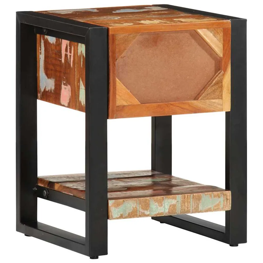 Tables de chevet 2 pcs multicolore bois massif de manguier brut - 8