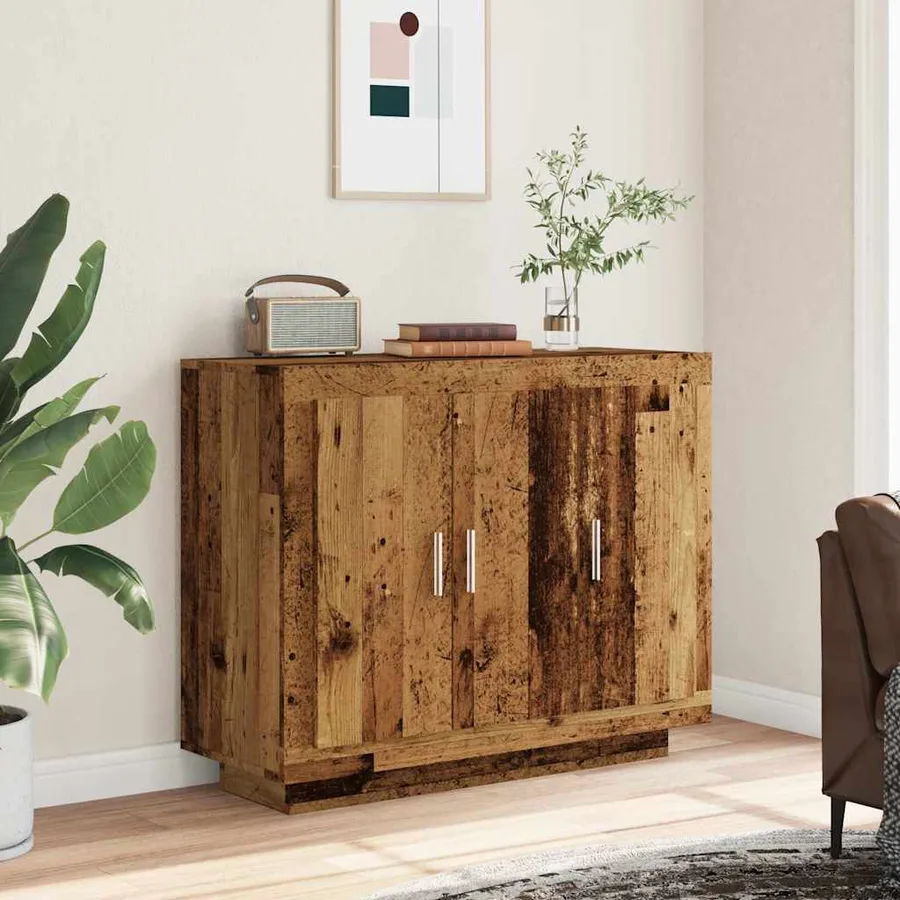 Buffet vieux bois 92x35x75 cm bois d'ingénierie - 3