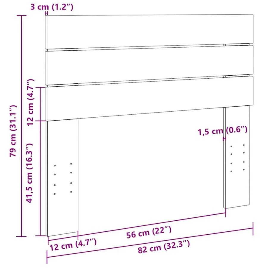 Tête de lit 80 cm bois massif de chêne - 9