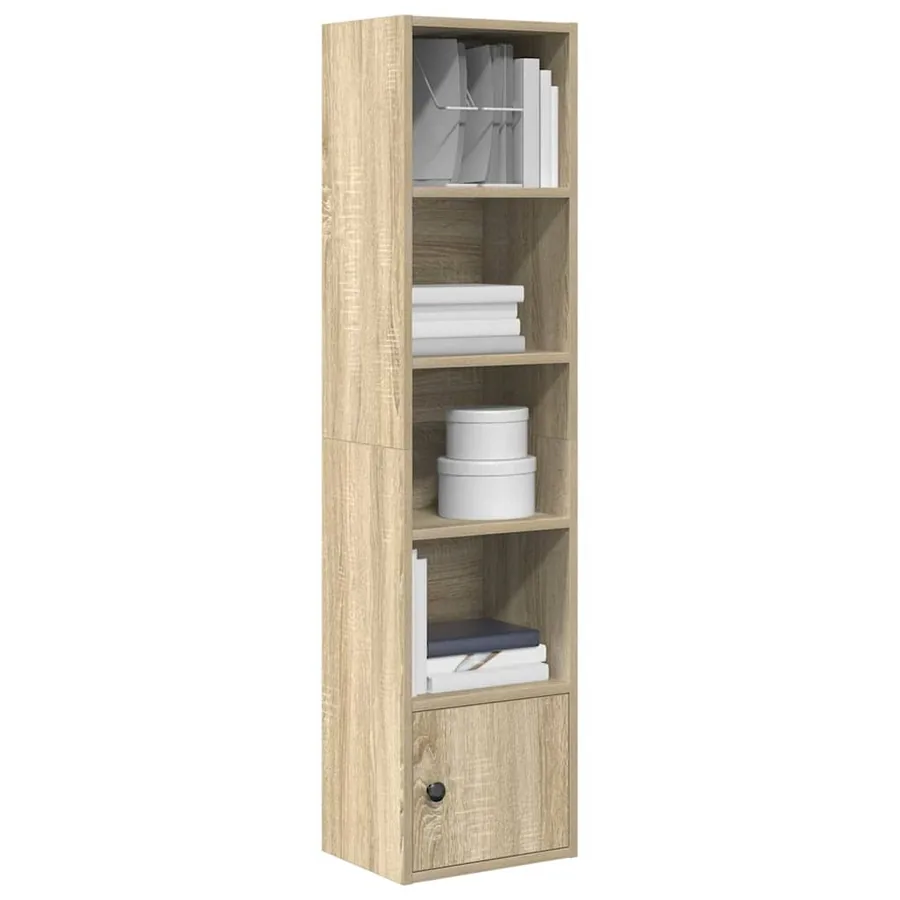 Bibliothèque chêne fumé 31x24x127 cm bois d'ingénierie