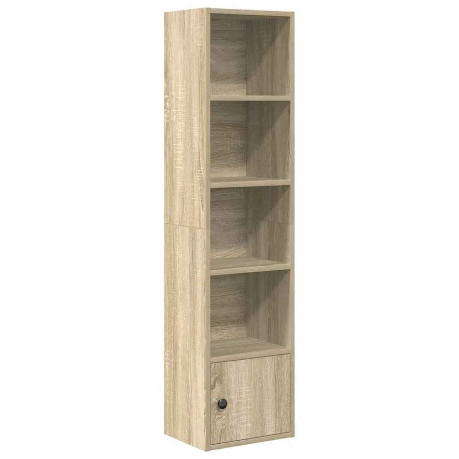 Bibliothèque chêne fumé 31x24x127 cm bois d'ingénierie - 2