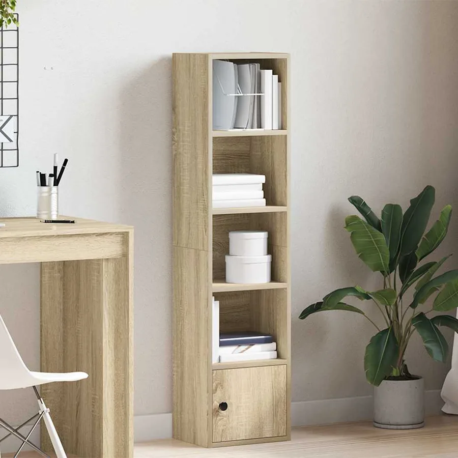 Bibliothèque chêne fumé 31x24x127 cm bois d'ingénierie - 3