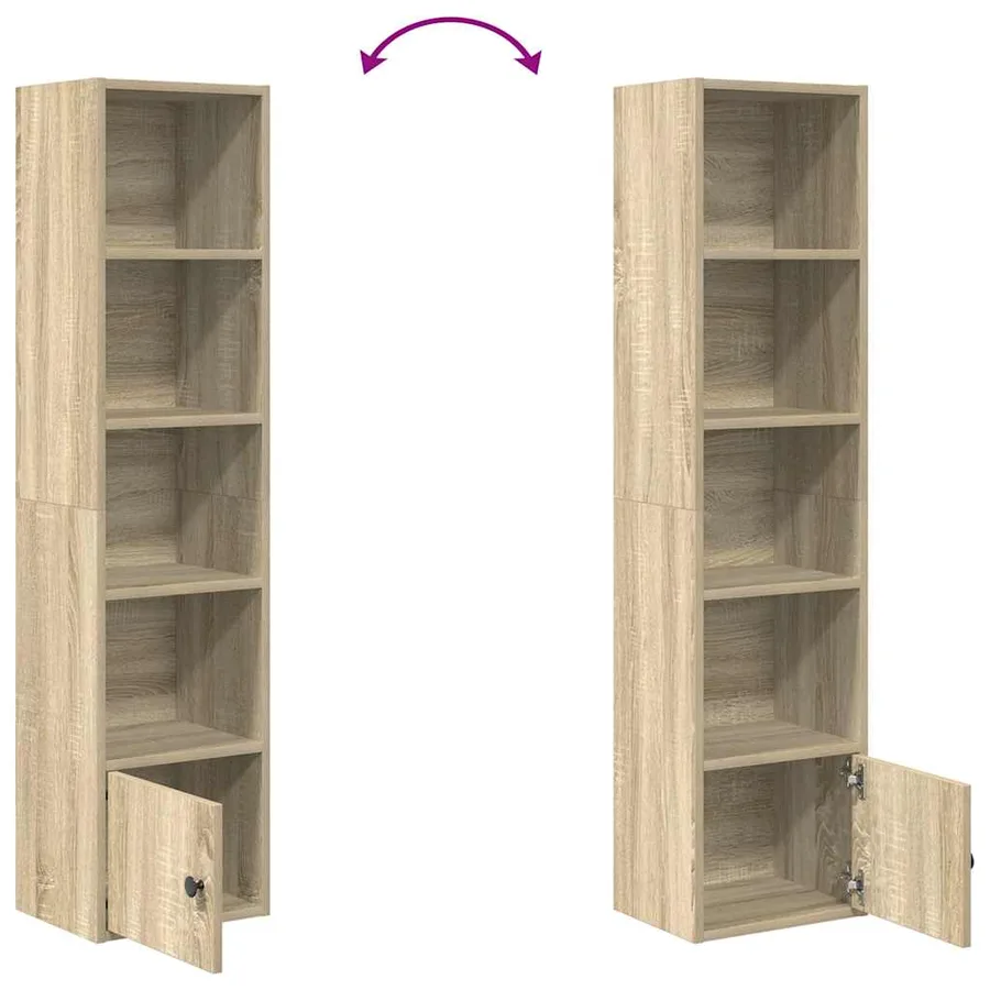Bibliothèque chêne fumé 31x24x127 cm bois d'ingénierie - 7