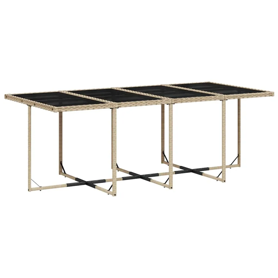Ensemble à manger de jardin et coussins 9 pcs beige Poly rotin - 4