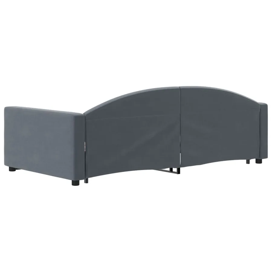 Lit de jour avec gigogne sans matelas gris foncé 100x200 cm - 5